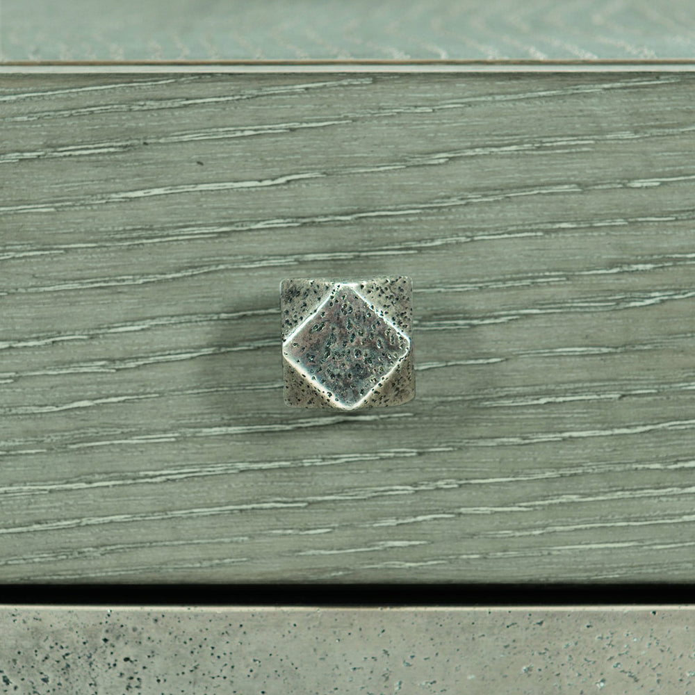 Bernhardt Bernhardt Linea End Table Cerused Greige Oak With Drawer & Textured Graphite Base For Rustic Modern Homes 384124G