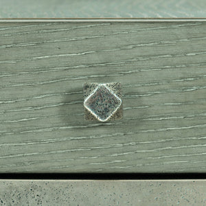 Bernhardt Bernhardt Linea End Table Cerused Greige Oak With Drawer & Textured Graphite Base For Rustic Modern Homes 384124G