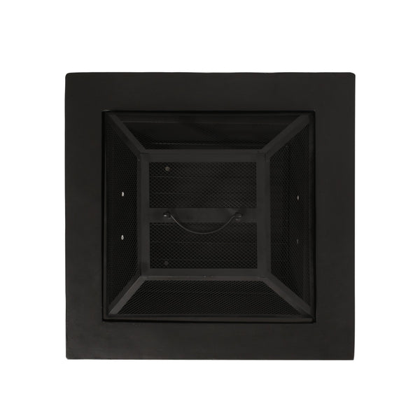 English Elm Outdoor Square Mgo Concrete Wood Burning Fire Pit with Spark Screen for Patio Gatherings 72476.00