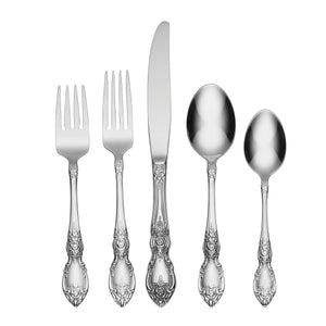 Lenox Oneida Wordsworth 45 Piece Everyday Flatware Set, Service for 8 Metallic, STAINLESS METAL 2285045B