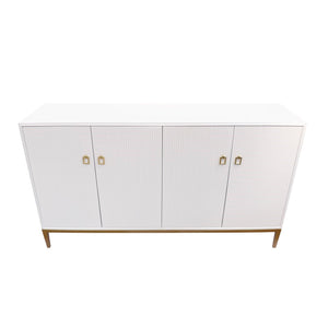 Pasargad Home Pearl Collection Ivory Sideboard - Luxurious 4-door Cabinet With Glamorous Accents Ivory Wood Finish Pph-m4