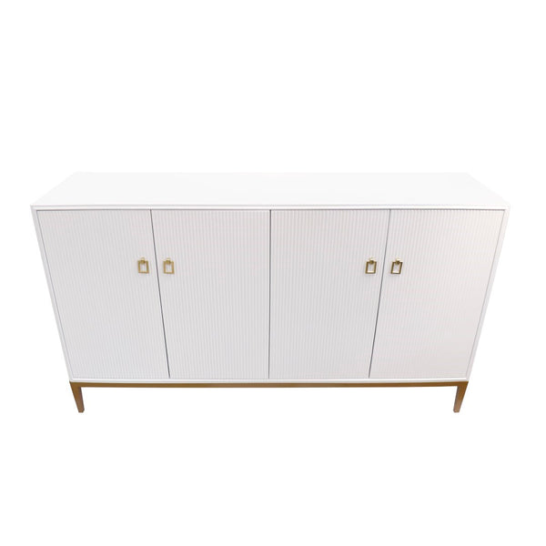 Pasargad Home Pearl Collection Ivory Sideboard - Luxurious 4-door Cabinet With Glamorous Accents Ivory Wood Finish Pph-m4