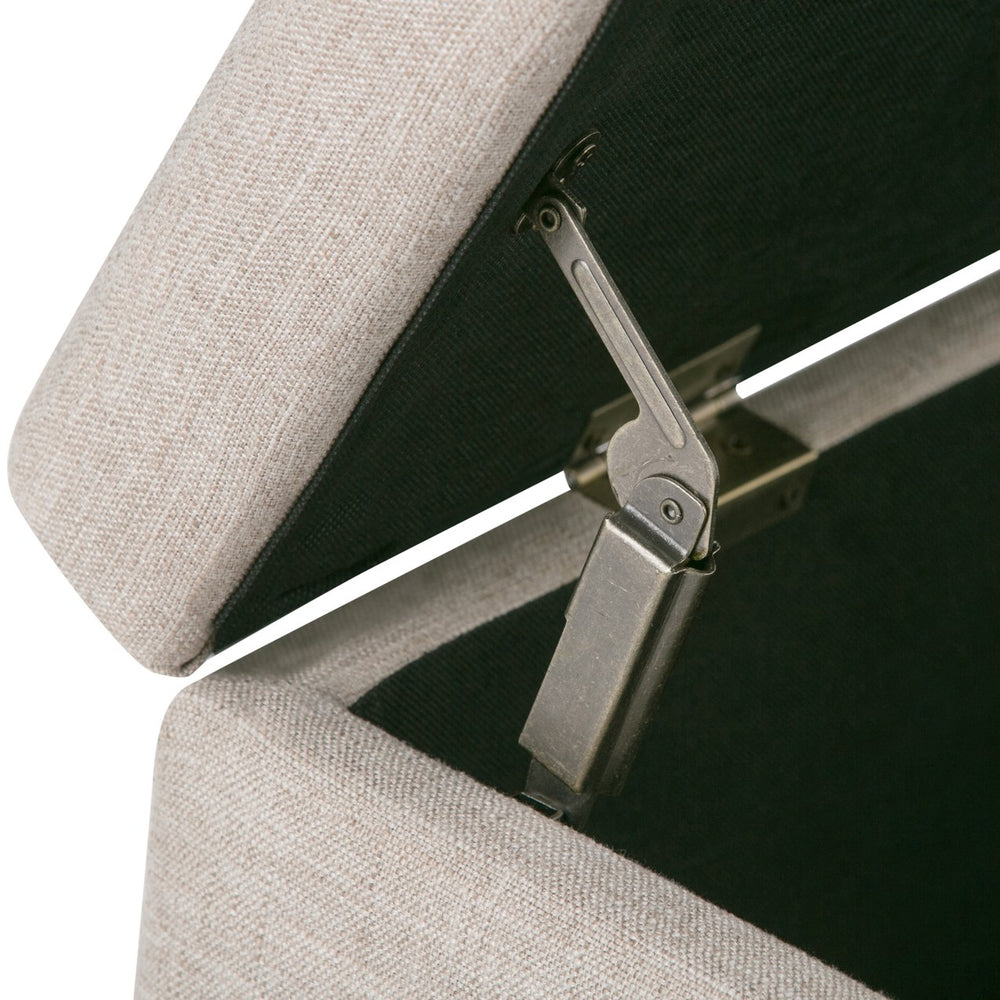 English Elm Kingsley Large Storage Ottoman in Natural Linen Look Fabric with Nailhead Trim & Child-Safe Hinge B136P159920