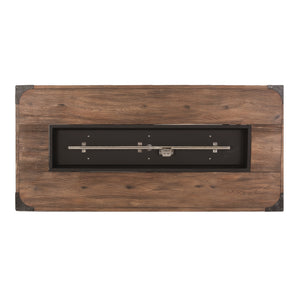 English Elm Outdoor Concrete Rectangle Fire Table 56 Inch Propane Pit with Wood Grain Finish 63263.00-50K