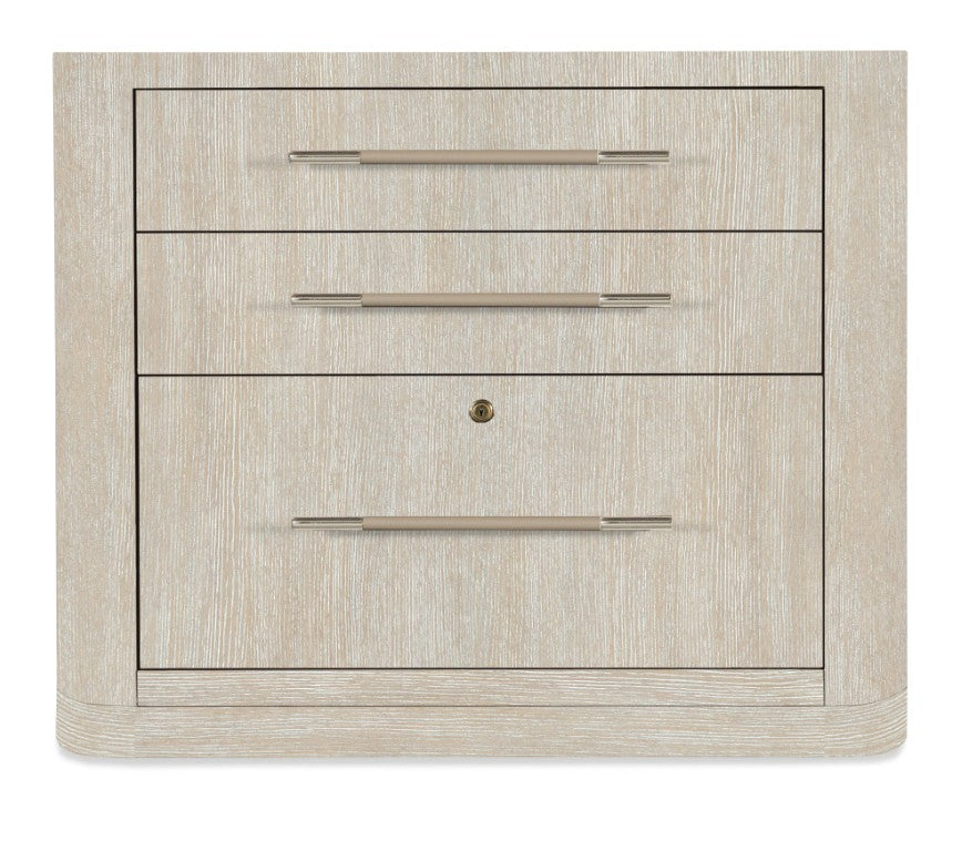 Hooker Furniture Modern Mood Lateral File With Quartered Oak Veneer, Leather-Wrapped Pulls & Locking File Drawer 22.00 L x 38.00W x 30.25H 6850-10466-80