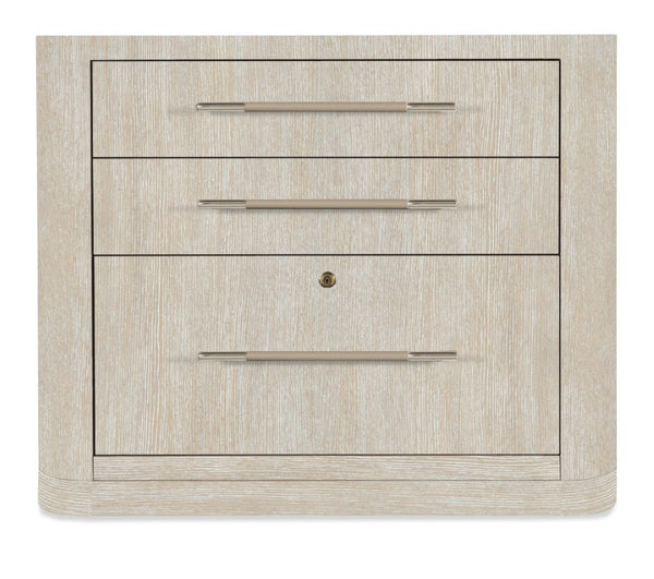 Hooker Furniture Modern Mood Lateral File With Quartered Oak Veneer, Leather-Wrapped Pulls & Locking File Drawer 22.00 L x 38.00W x 30.25H 6850-10466-80