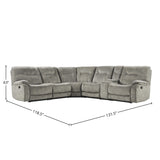 Parker House Parker Living Cooper - Shadow Natural 6 Piece Modular Manual Reclining Sectional Shadow Natural 100% Polyester (S) MCOO-PACKA-SNA