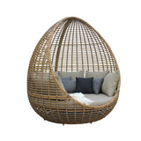 VIG Furniture Renava Cocoon - Outdoor Beige + Wicker Lounge Bed VGATRABD-152