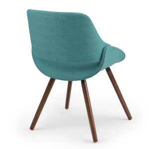 English Elm Malden Bentwood Dining Chair In Turquoise Blue - Mid-Century Style, Comfort, And Versatile Design B136P158897