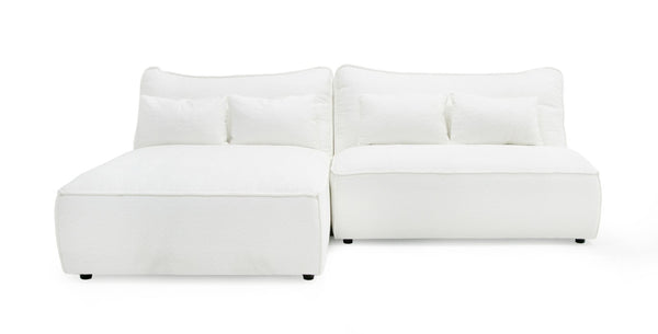 VIG Furniture Racine Modern Modular Sofa With Pocket-Spring Seats, Feather-Blend Cushions & Configurable Chaise White Sectional Sofa VGSX-FF22054-WHT