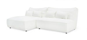 VIG Furniture Racine Modern Modular Sofa With Pocket-Spring Seats, Feather-Blend Cushions & Configurable Chaise White Sectional Sofa VGSX-FF22054-WHT