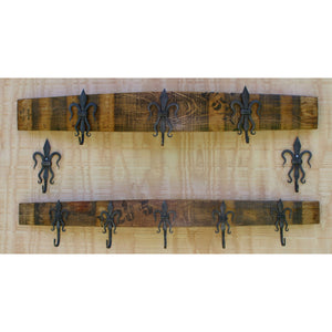 WB Wine Stave Rack Fleur - Large (3 Hooks) RACK007 Elk Home