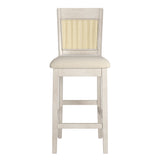 Homelegance By Top-Line Delroy Cane Accent Slat Back Counter Height Stools (Set of 2) White Rubberwood