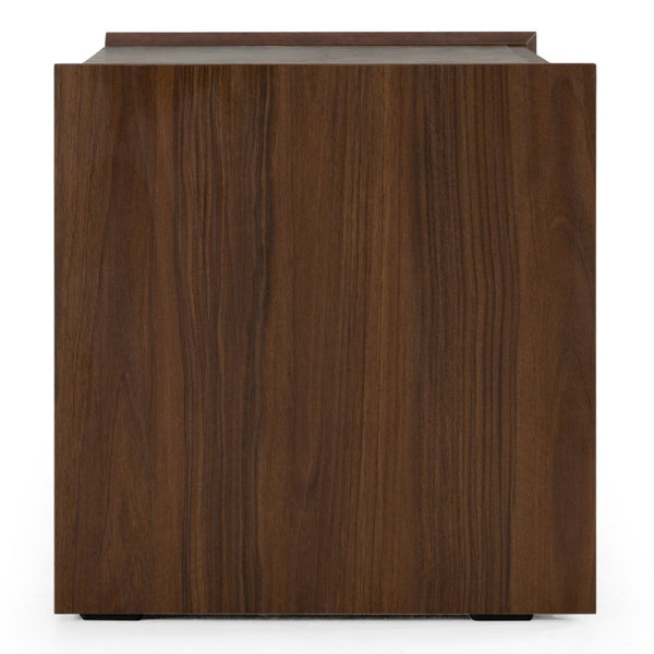 VIG Furniture Rado Walnut Nightstand With Oxid Stucco Drawers, Soft-Close, Hidden Handles, Italian Craftsmanship VGACRADO-NS