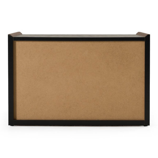 VIG Furniture Rado Walnut Nightstand With Oxid Stucco Drawers, Soft-Close, Hidden Handles, Italian Craftsmanship VGACRADO-NS