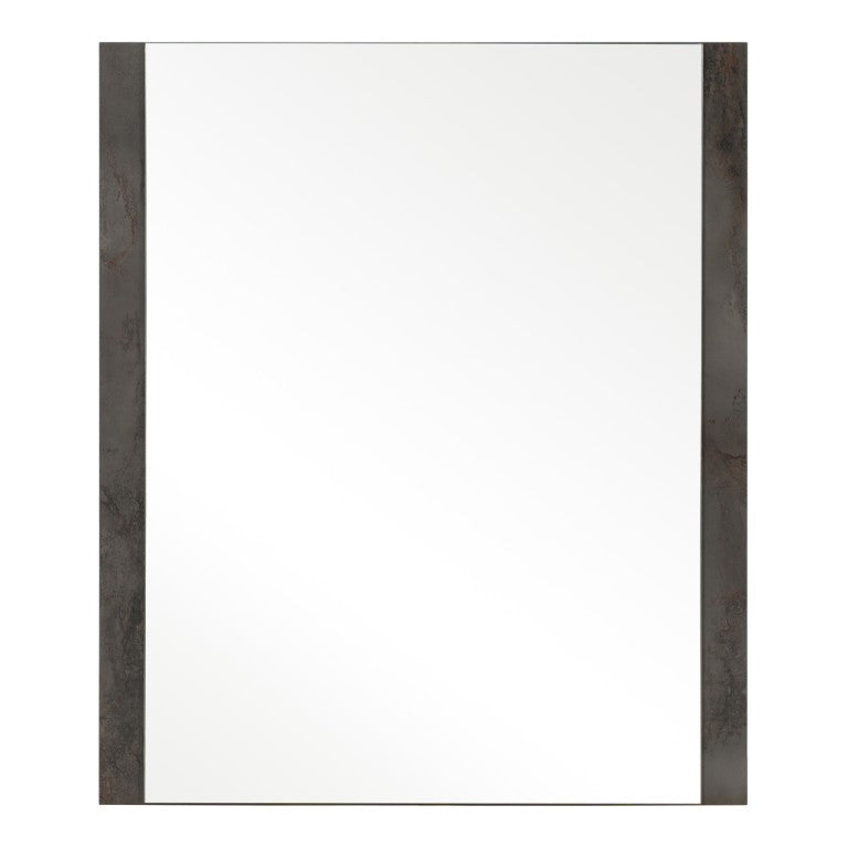 VIG Furniture Rado Contemporary Walnut Veneer Mirror With Oxid Stucco Face — Italian Craftsmanship, Ready To Hang VGACRADO-MIR