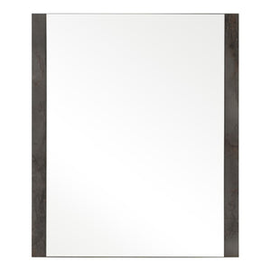 VIG Furniture Rado Contemporary Walnut Veneer Mirror With Oxid Stucco Face — Italian Craftsmanship, Ready To Hang VGACRADO-MIR