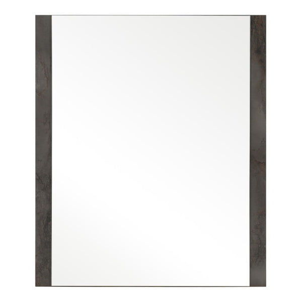 VIG Furniture Rado Contemporary Walnut Veneer Mirror With Oxid Stucco Face — Italian Craftsmanship, Ready To Hang VGACRADO-MIR