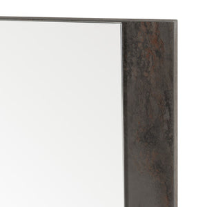 VIG Furniture Rado Contemporary Walnut Veneer Mirror With Oxid Stucco Face — Italian Craftsmanship, Ready To Hang VGACRADO-MIR