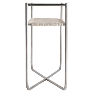 Bernhardt Bernhardt Modern Kendo Console Table With Tempered Glass Top, Woven Abaca Shelf, Graphite Frame 328910