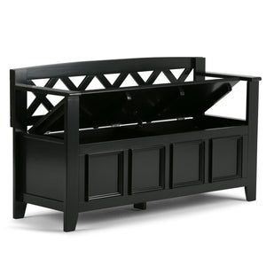 English Elm Amherst Solid Wood Entryway Storage Bench - Stylish Black Seat With Hidden Storage For Two B136P158267