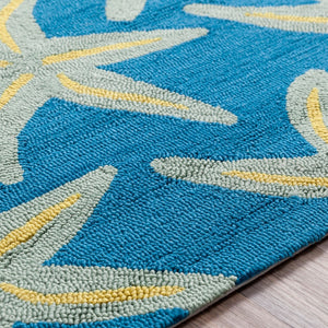 Surya Rain Handmade 5' X 8' Rustic Rug - Comfy, Durable, And Easy To Clean For A Cozy Home Transformation Blue Polypropylene Rai1137-268