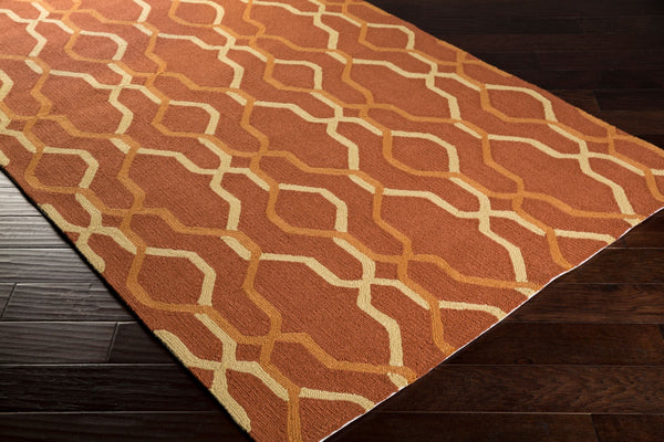 Surya Rain Handmade 5' X 8' Rustic Rug - Comfy, Durable, And Easy To Clean For A Cozy Home Transformation Burnt Orange Polypropylene Rai1184-8rd