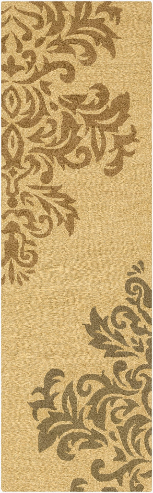 Surya Rain Hand Hooked Polypropylene Runner Rug Traditional Pattern for Hallway Entryway 2'6" x 8' Runner RAI1202-268