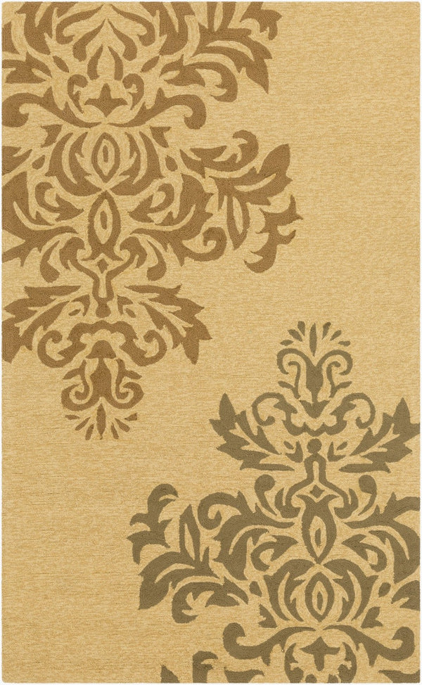 Surya Rain Hand Hooked Polypropylene Runner Rug Traditional Pattern for Hallway Entryway 5' x 8' Rectangle RAI1202-58