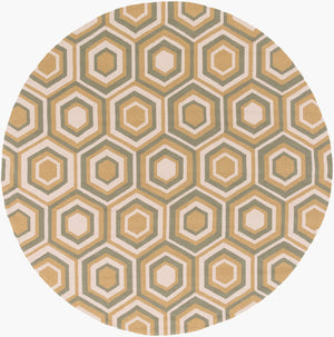 Surya Rain Handmade 5' X 8' Rustic Rug - Comfy, Durable, And Easy To Clean For A Cozy Home Transformation Mustard Polypropylene Rai1225-8rd