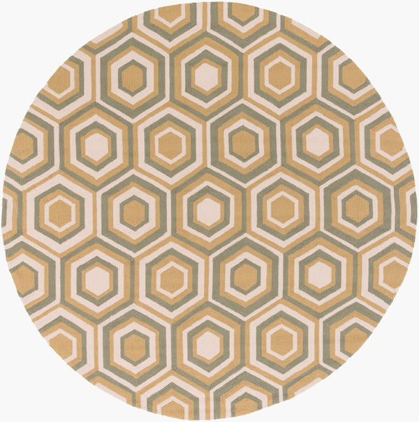 Surya Rain Handmade 5' X 8' Rustic Rug - Comfy, Durable, And Easy To Clean For A Cozy Home Transformation Mustard Polypropylene Rai1225-8rd