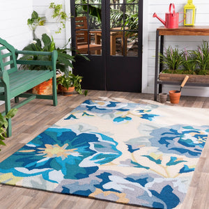 Surya Rain Hand Hooked Polypropylene Outdoor Rug Cottage Style Patio Entryway Accent RAI1231-23