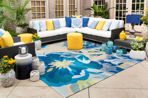 Surya Rain Hand Hooked Polypropylene Outdoor Rug Cottage Style Patio Entryway Accent RAI1231-23