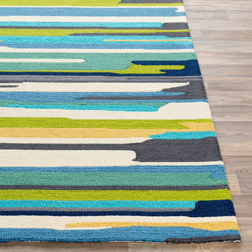 Livabliss Rain Hand Hooked Polypropylene Outdoor Rug Contemporary Patio Deck Accent Light Green, Ye 3' x 5' RAI1270-35