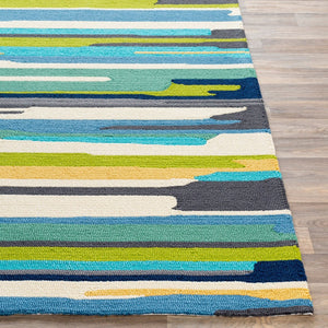 Livabliss Rain Hand Hooked Polypropylene Outdoor Rug Contemporary Patio Deck Accent Light Green, Ye 3' x 5' RAI1270-35