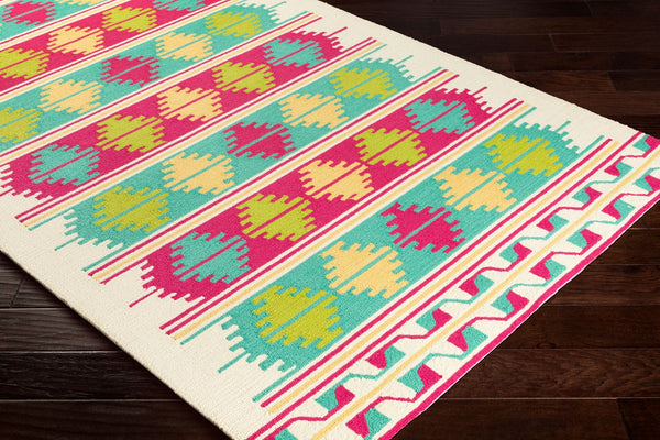 Surya Rain Handmade 5' X 8' Rustic Rug - Comfy, Durable, And Easy To Clean For A Cozy Home Transformation Aqua Polypropylene Rai1272-8rd