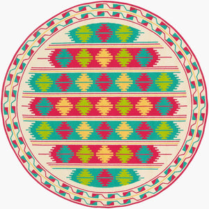 Surya Rain Handmade 5' X 8' Rustic Rug - Comfy, Durable, And Easy To Clean For A Cozy Home Transformation Aqua Polypropylene Rai1272-8rd