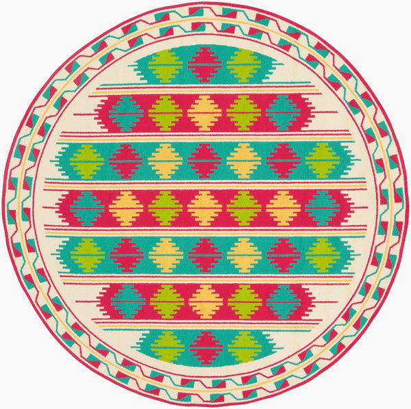 Surya Rain Handmade 5' X 8' Rustic Rug - Comfy, Durable, And Easy To Clean For A Cozy Home Transformation Aqua Polypropylene Rai1272-8rd