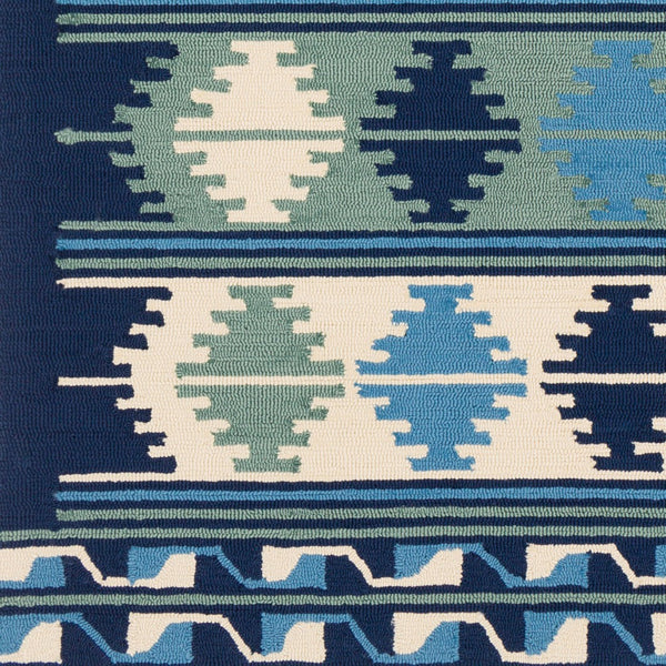 Surya Rain Handmade 5' X 8' Rustic Rug - Comfy, Durable, And Easy To Clean For A Cozy Home Transformation Navy Polypropylene Rai1274-8rd