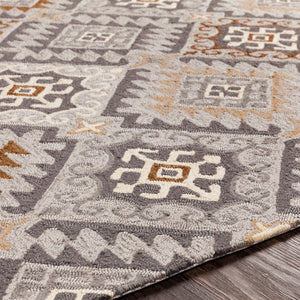 Surya Rain Handmade 5' X 8' Rustic Rug - Comfy, Durable, And Easy To Clean For A Cozy Home Transformation Charcoal Polypropylene Rai1278-8rd