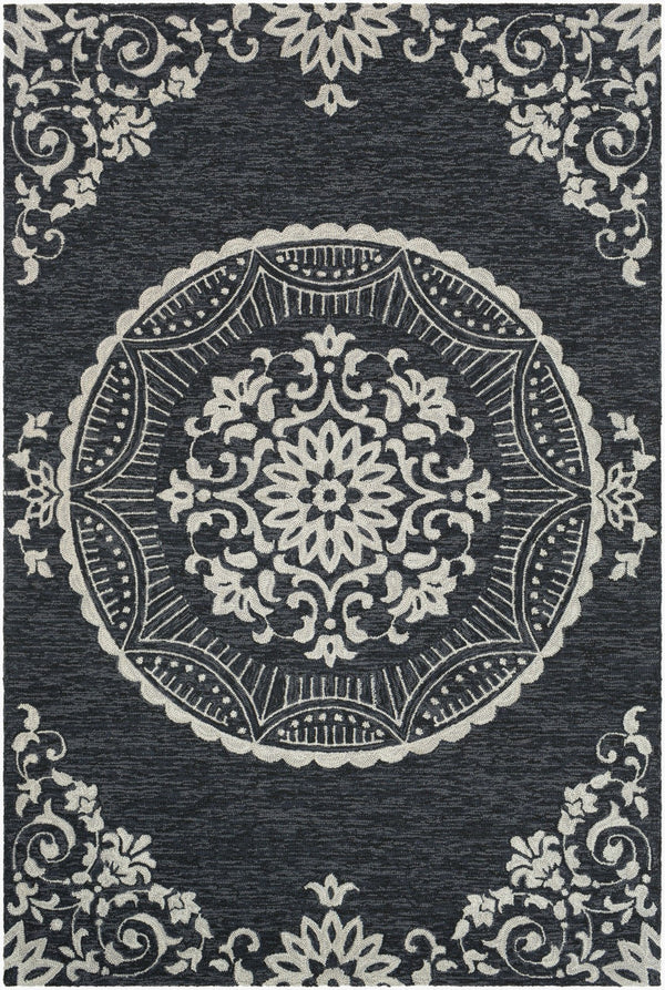 Surya Rain Handmade 5' X 8' Rustic Rug - Comfy, Durable, And Easy To Clean For A Cozy Home Transformation Black Polypropylene Rai1283-912