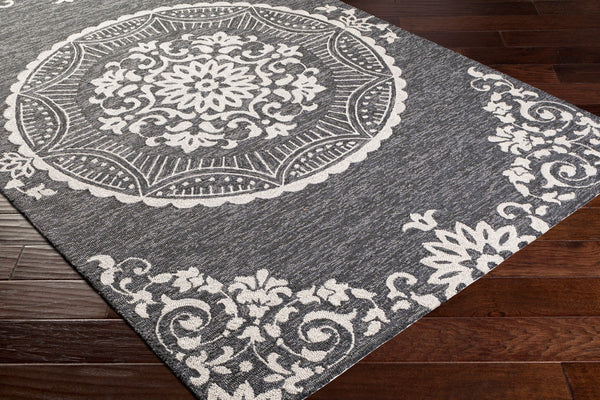 Surya Rain Handmade 5' X 8' Rustic Rug - Comfy, Durable, And Easy To Clean For A Cozy Home Transformation Black Polypropylene Rai1283-912