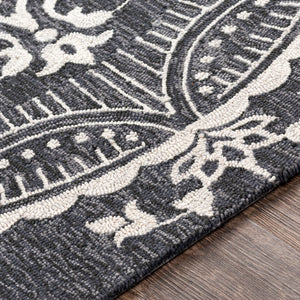 Surya Rain Handmade 5' X 8' Rustic Rug - Comfy, Durable, And Easy To Clean For A Cozy Home Transformation Black Polypropylene Rai1283-912