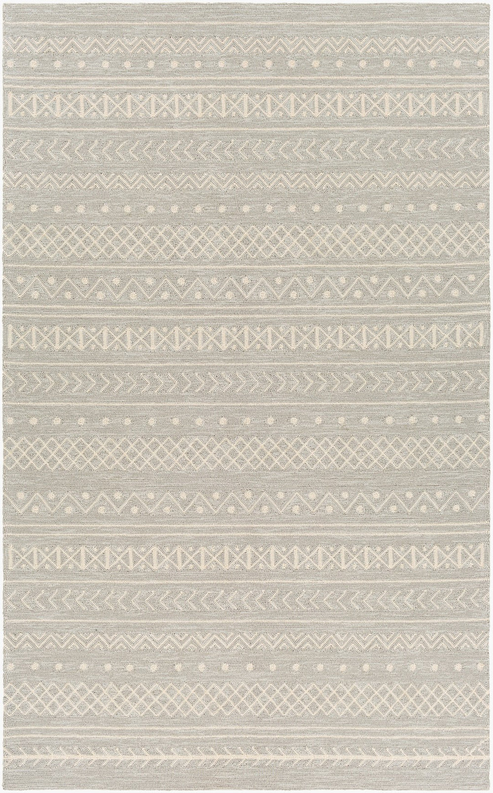 Surya Rain Handmade 5' X 8' Rustic Rug - Comfy, Durable, And Easy To Clean For A Cozy Home Transformation Light Gray Polypropylene Rai1288-58