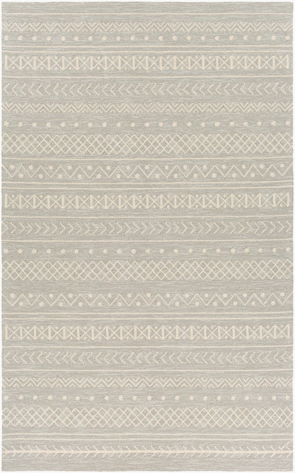 Surya Rain Handmade 5' X 8' Rustic Rug - Comfy, Durable, And Easy To Clean For A Cozy Home Transformation Light Gray Polypropylene Rai1288-58