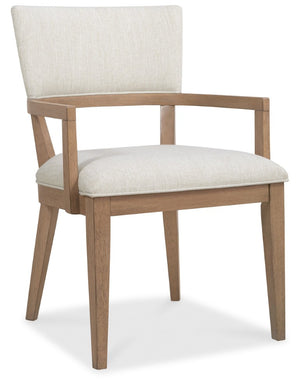 Hooker Furniture Sonnet Savile Oatmeal Upholstered Dining Chair With White Oak Frame, Minimalist Comfort & Craftsmanship 6072-75500-85