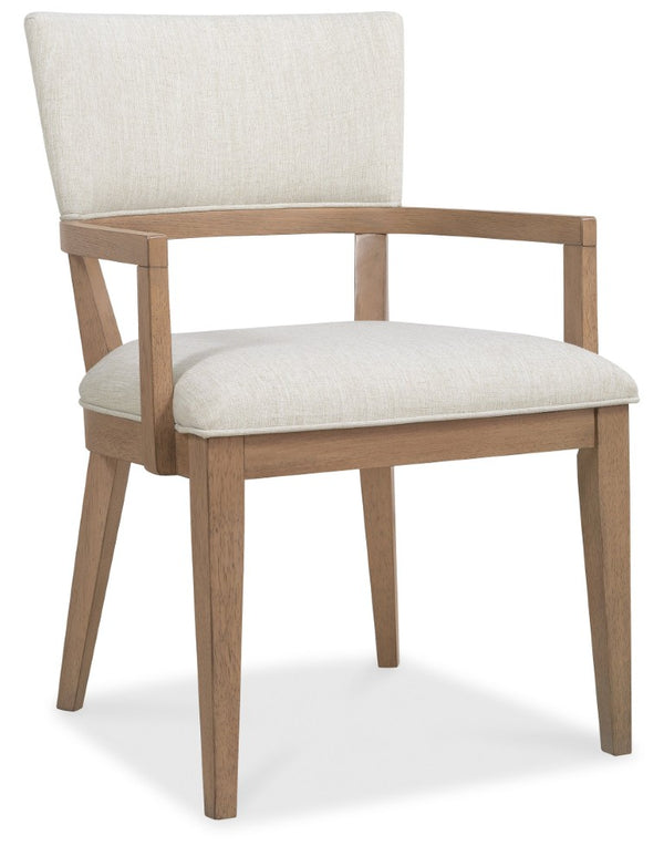 Hooker Furniture Sonnet Savile Oatmeal Upholstered Dining Chair With White Oak Frame, Minimalist Comfort & Craftsmanship 6072-75500-85