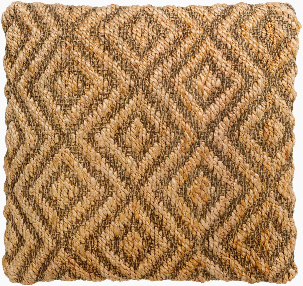 Surya Rajkot 18"L X 18"W Jute And Cotton Accent Pillow - Stylish Global Touch For Modern Home Decor Beige Jute,Cotton Rak001-2222p