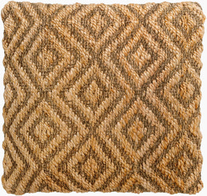 Surya Rajkot 18"L X 18"W Jute And Cotton Accent Pillow - Stylish Global Touch For Modern Home Decor Beige Jute,Cotton Rak001-2222p