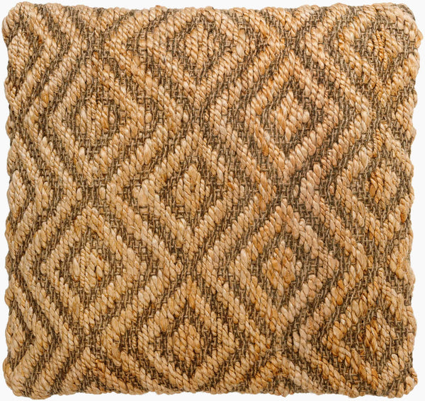 Surya Rajkot 18"L X 18"W Jute And Cotton Accent Pillow - Stylish Global Touch For Modern Home Decor Beige Jute,Cotton Rak001-2222p